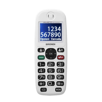BRONDI AMICO DI CASA TELEFONO CELLULARE GSM DUAL SIM ANZIANI TASTI GRANDI SOS WH