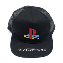 Sony - PlayStation 30th Anniversario Katakana Logo Ufficiale Strapback - Berretto Cappello Trucker con Visiera Dritta Stile Basketball Basket Cap Nero/Black