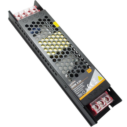 ALIMENTATORE SLIM STABILIZZATO 12V 200W TRASFORMATORE 25MHA PER TELECAMERE E LED