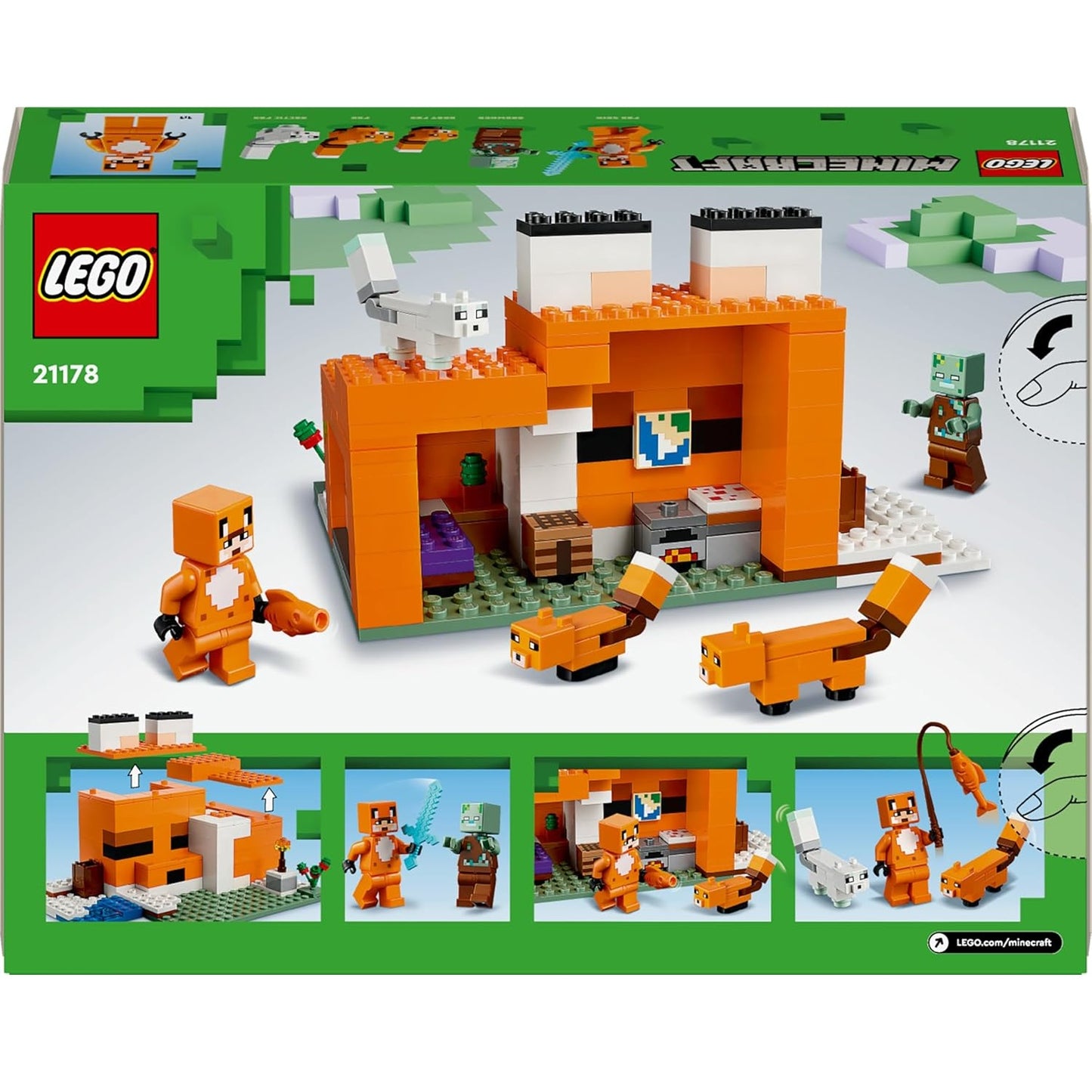 Lego - Minecraft 21178 (Il Capanno della Volpe) Figure Costruzioni 193 pz 8+