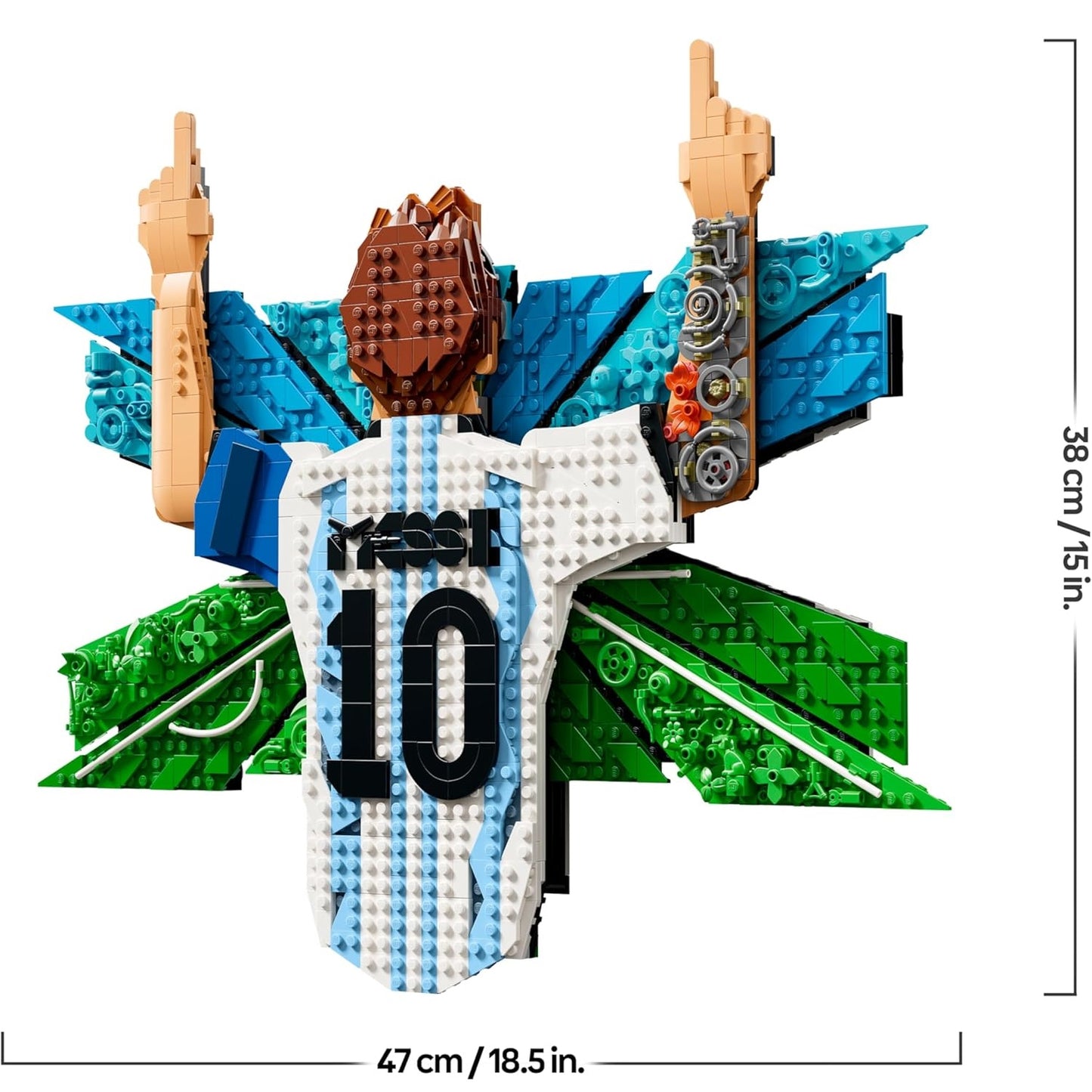 LEGO Editions 43018 (Lionel Messi – Celebrazione) Set Wall Art 1427 pcs Kit Modellismo per Action Figure 3D da Esposizione - Giocattolo Decorazione Cameretta - Regalo per Bambini e Bambine da 10 Anni e Fan Adulti Sport Calcio (World Cup 2026)