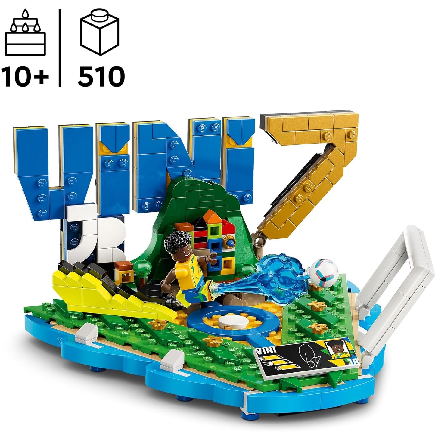 LEGO Editions 43027 (Vini Jr.) Highlights Calcistici Leggenda del Calcio - 510 pcs Kit Modellismo con Action Figure 3D da Esposizione - Giocattolo Decorazione Cameretta - Regalo per Bambini e Bambine da 10 Anni e Fan Adulti (World Cup 2026)