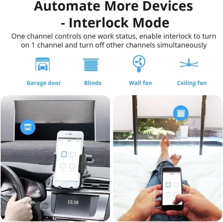 Sonoff 4Ch R3 4 Canali Relè Domotica Wifi Switch Interruttore Alexa Google Timer