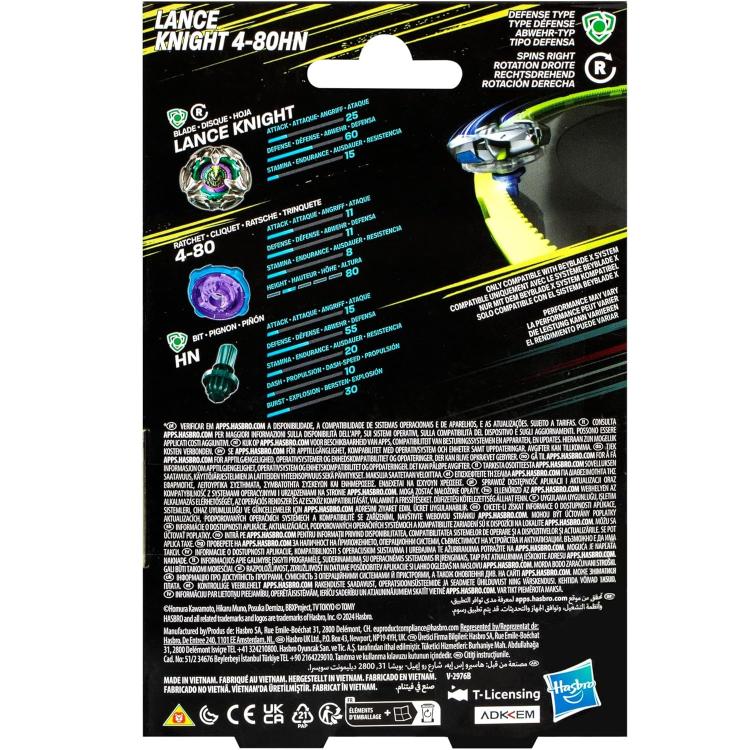 Hasbro - Beyblade X - Starter Pack Top (Lance Knight 4-80Hn) 1 Trottola (G0184)