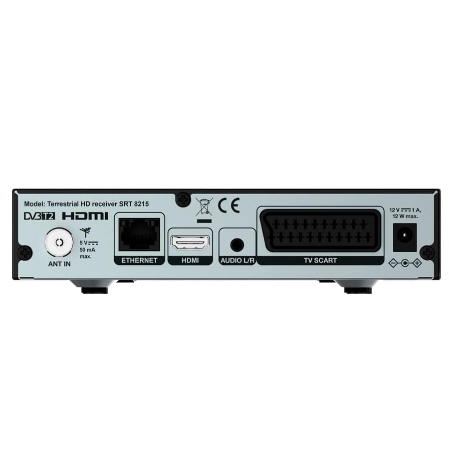 Strong SRT8215 Decoder Digitale Terrestre Dvb-T2 HDMI Tv Full HD HEVC H265 10 bit Dolby Audio USB Recording Nero
