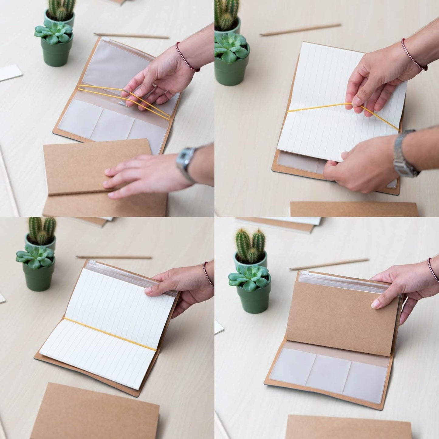Ricambio "Quaderno Ricaricabile" per Taccuino Diario Personale da Viaggio 2 Quaderni Sostituibili: Bullet Journal Puntinato e a Righe 160 pag