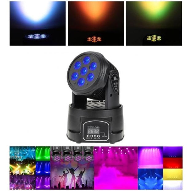 Testa Mobile Rotante Faro Disco Dj Par Led Rgbw 80W Dmx Wash Proiettore Programm