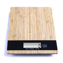 BILANCIA ELETRONICA DIGITALE DA PER CUCINA 1G -5KG CON PIATTO IN LEGNO VETRO LCD