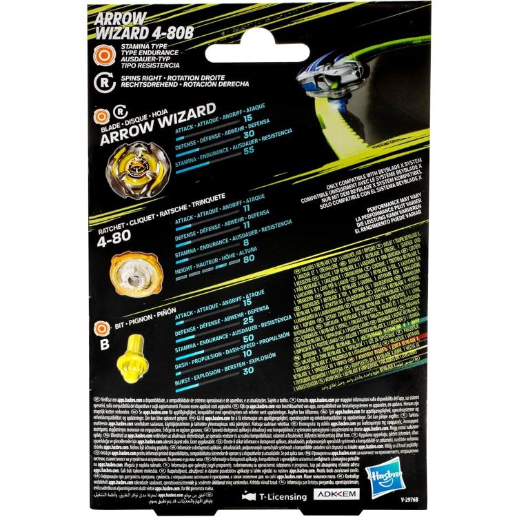 Hasbro - Beyblade X - Starter Pack Top (Arrow Wizard 4-80B) 1 Trottola (F9580)