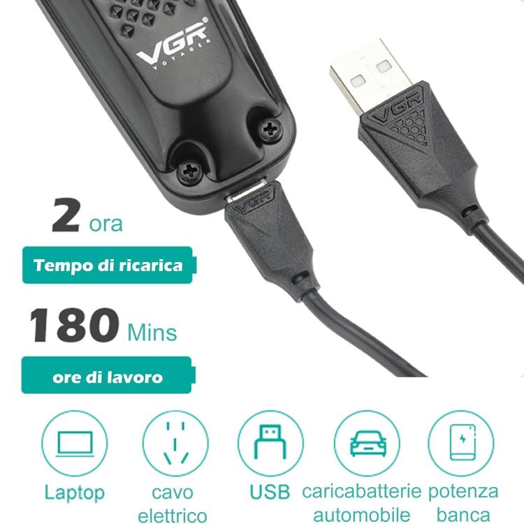 Vgr V-972 Trimmer Tagliacapelli Rasoio Elettrico Zero Rifinitore Barba Display