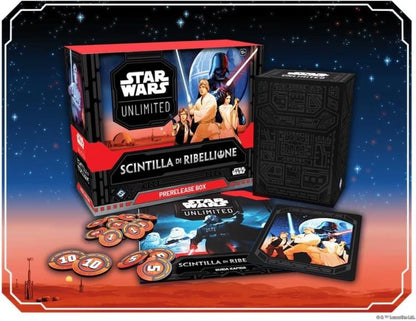 Star Wars Unlimited Scintilla Di Ribellione Prerelease Box Cioco Carte Card Game