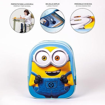 Zaino Minions - The Rise Of Gru 3D (Bob 2) Zainetto Scuola Asilo Bambino Bambina
