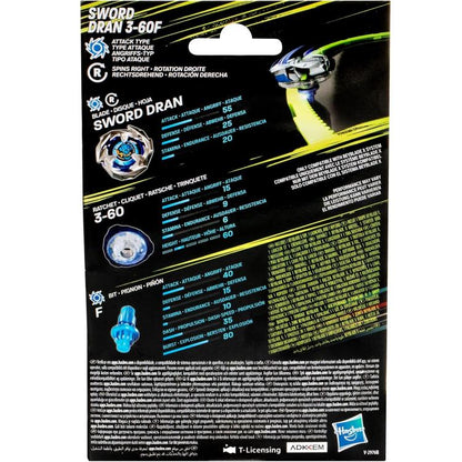 Hasbro - Beyblade X - Starter Pack Top (Sword Dran 3-60F) 1 Trottola Bey (F9580)