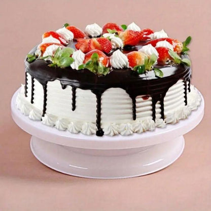 Alzatina e Piatto Girevole per Torte - Supporto Vassoio Rotante Decoro Ø 27,5 cm