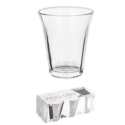 CAFE - 6 BICCHIERI TAZZINE PER CAFFÈ ESPRESSO VETRO TRASPARENTE SHOT CICCHETTI