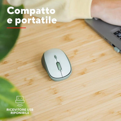 Trust Mouse Primo Wireless Compatto Ambidestro Ottico 1600 Dpi Dark Matt Blu