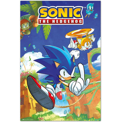 Maxi Poster - Sonic the Hedgehog: (SONIC & TAILS) da Parete Incorniciabile 91x61 cm Carta Lucida Licenza Ufficiale Nerd Gamers Videogame Nintendo, Playstation, Sega, Xbox, Atari