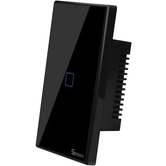 Sonoff Interruttore Smart Wifi 1 Canale Alexa Google In Vetro Scatola 503 Nero