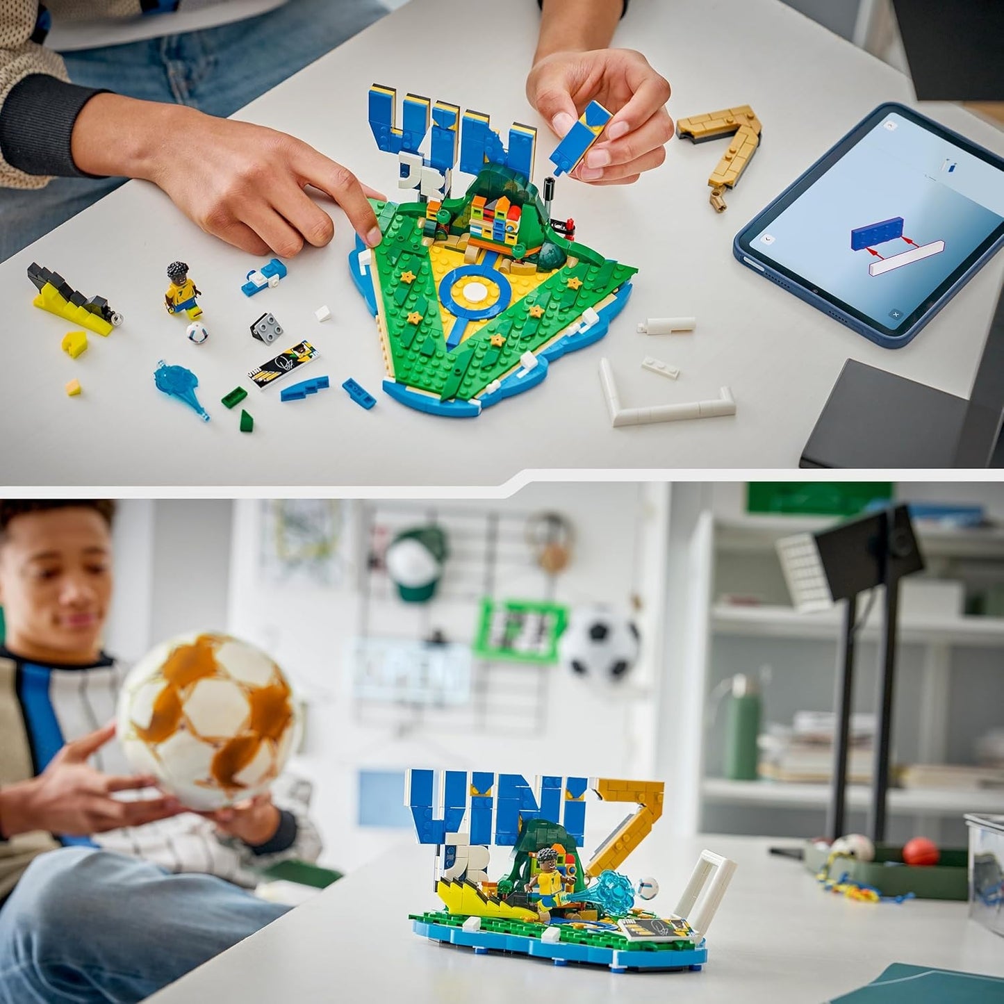 LEGO Editions 43027 (Vini Jr.) Highlights Calcistici Leggenda del Calcio - 510 pcs Kit Modellismo con Action Figure 3D da Esposizione - Giocattolo Decorazione Cameretta - Regalo per Bambini e Bambine da 10 Anni e Fan Adulti (World Cup 2026)