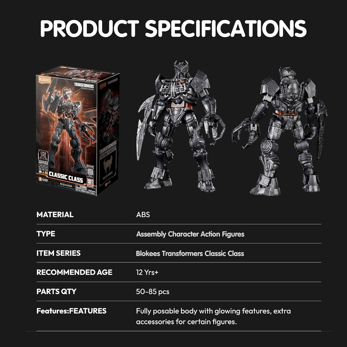 Blokees Transformers Model Kit Classic Class 03 (Scourge) Action Figure 71143