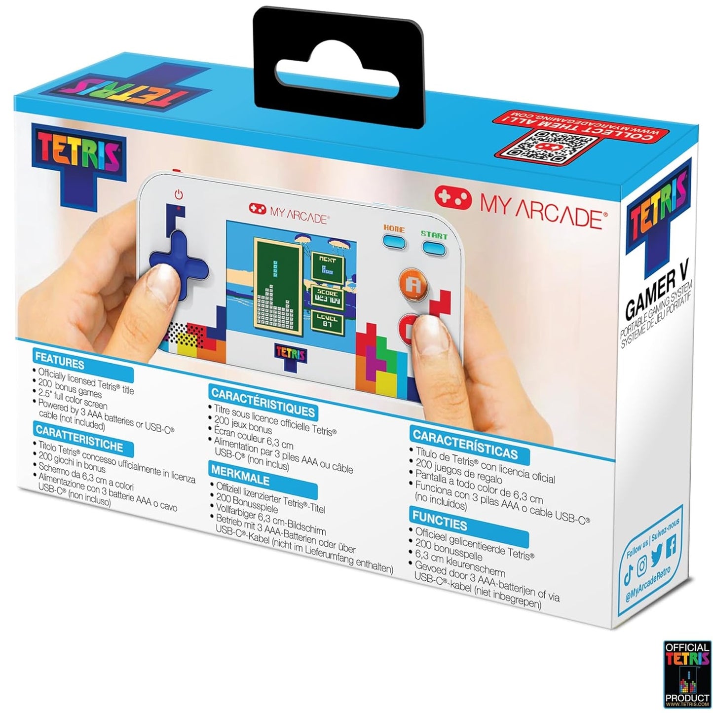 My Arcade Portable Pocket Player Gamer V (Classic Tetris) Console Portatile Retro Game + 200 Bonus