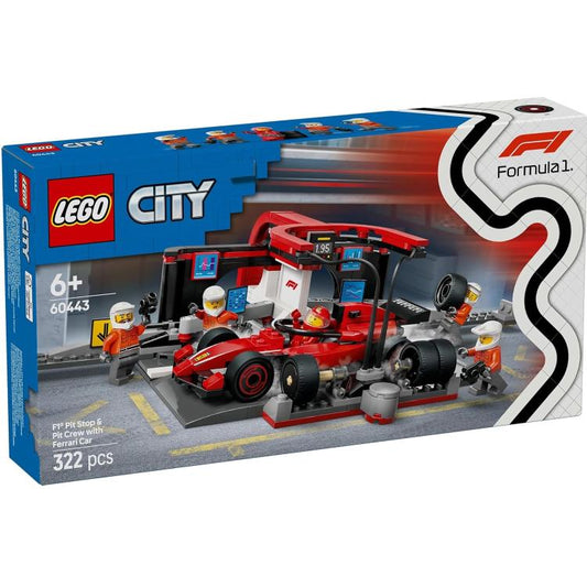 Lego - City 60443 (Pit Stop E Meccanici Con Monoposto Ferrari F1) Set 322Pz - 6+