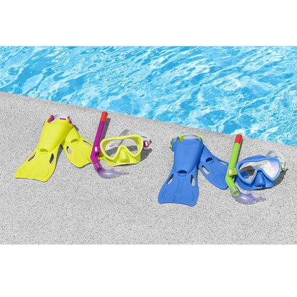BESTWAY - SET MASCHERA PER SNORKELING CON BOCCAGLIO E PINNE PER BAMBINI 3+ ANNI