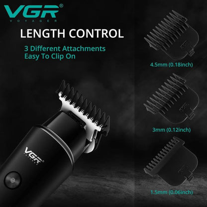 Vgr V937 Trimmer Rasoio Ricaricabile Tagliacapelli Rifinitore Zero Barba Display