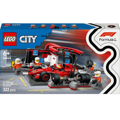 Lego - City 60443 (Pit Stop E Meccanici Con Monoposto Ferrari F1) Set 322Pz - 6+