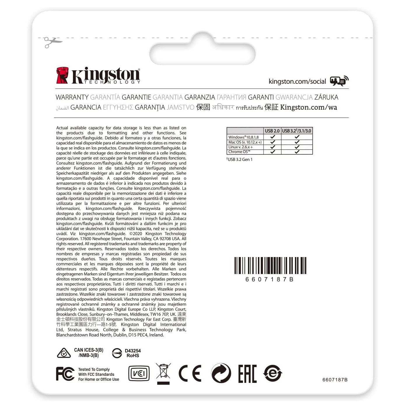 Kingston Pendrive 256GB DTKN/256GB Data Travel Kyson USB-A 3.2 Chiavetta Memoria Metal Argento PC 200MB/s