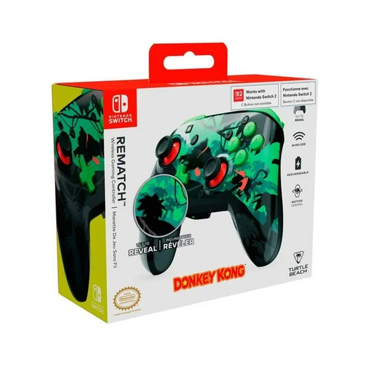 Turtle Beach Rematch Donkey Kong Design lenticolare Controller da gaming wireless per Nintendo Switch. Funziona anche con Nintendo Switch 2 - Pulsante C non disponibile.