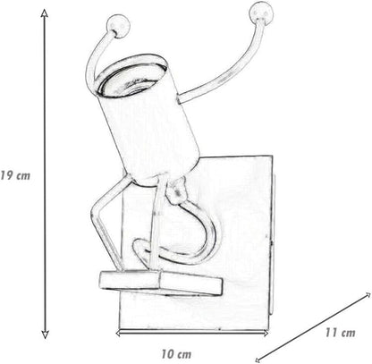 Universo - Applique da Parete Decorativo a Forma di Omino - Lampada da Muro in Metallo con Attacco E27 per Arredo Casa Soggiorno Ingresso (Omino che Salta Bianco)
