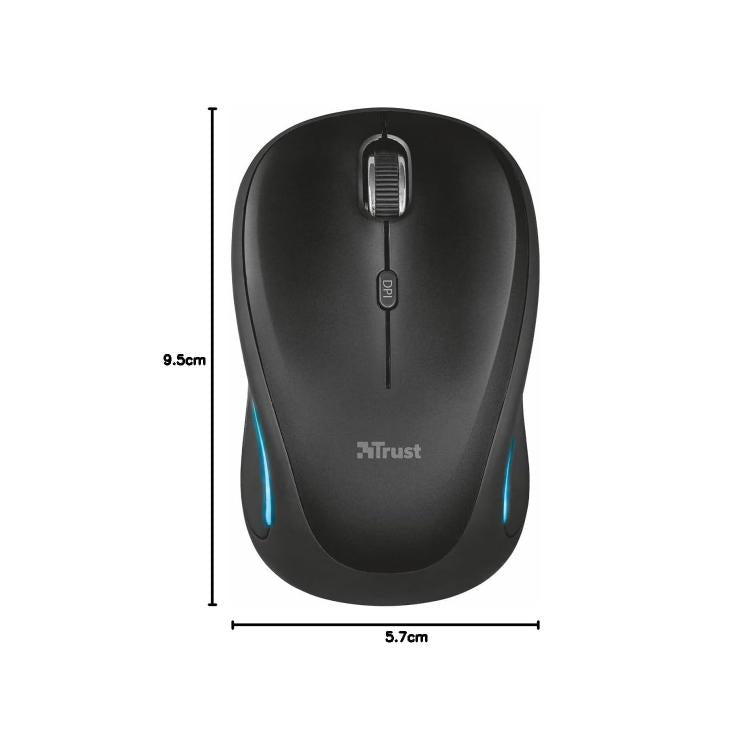 Trust Mouse Yvi Fx Illuimnato Led Rgb Wireless Ambidestro Ottico 1600 Dpi Black