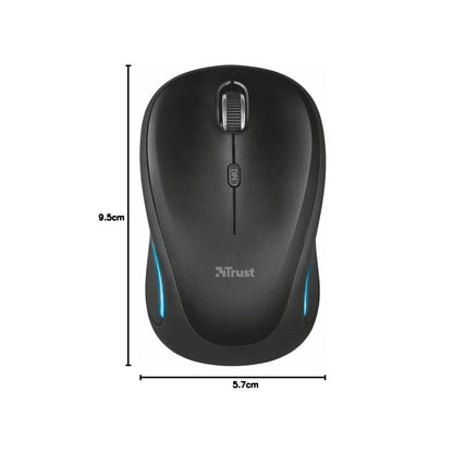 Trust Mouse Yvi Fx Illuimnato Led Rgb Wireless Ambidestro Ottico 1600 Dpi Black