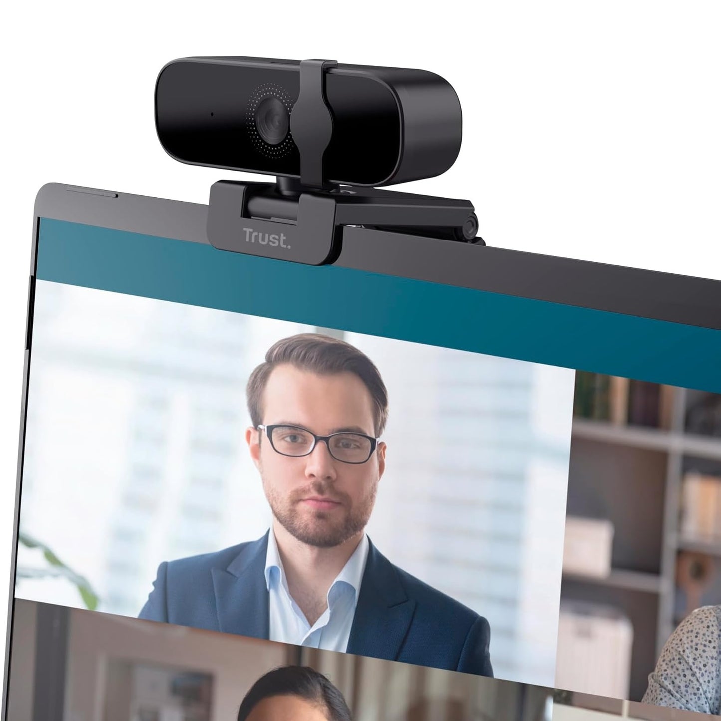Trust Tanor 1080p Webcam PC con Microfono, Web Camera PC USB con Filtro Privacy, Fuoco Fisso 30 FPS, Plastica Riciclata 85%, Videocamera Full HD per Laptop Desktop Mac Windows Skype Zoom Teams