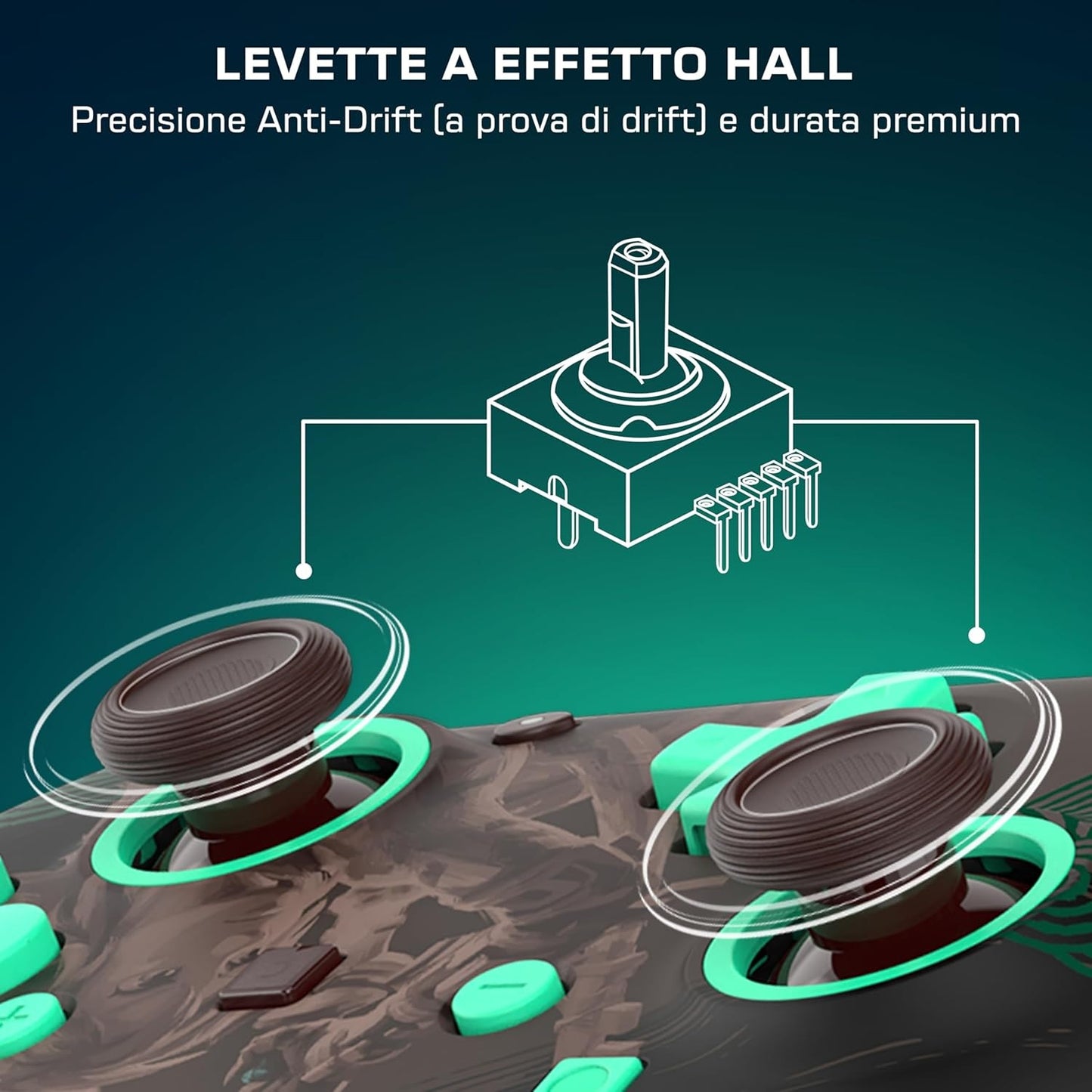 Turtle Beach - Rematch - Legend of Zelda (Tears of the Kingdom) Design lenticolare GITD Controller da gaming Wired per Nintendo Switch 2, Funziona anche con Nintendo Switch/Oled