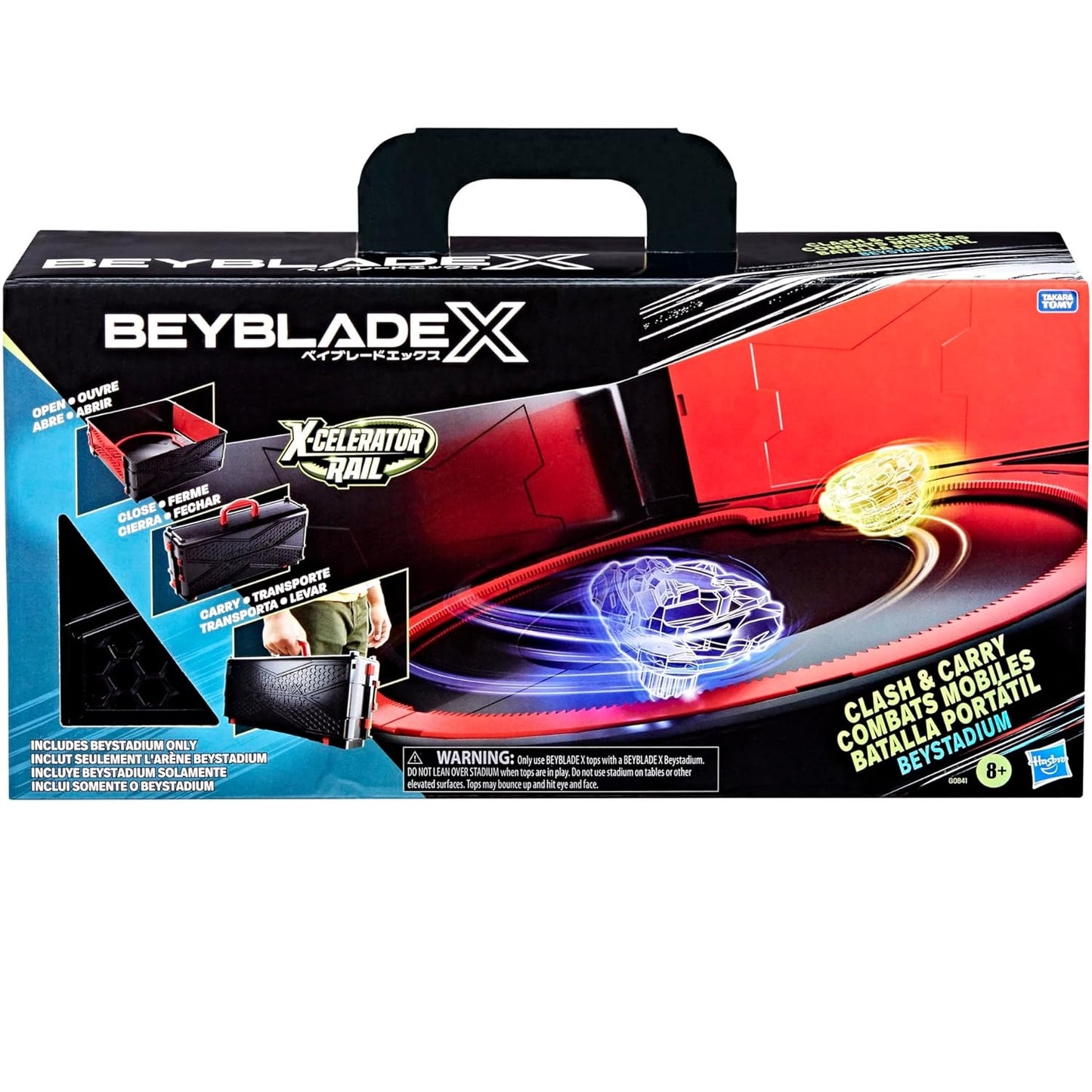 Hasbro - Beyblade X  Beystadium (Clash and Carry) Spring Stadium Arena Portatile