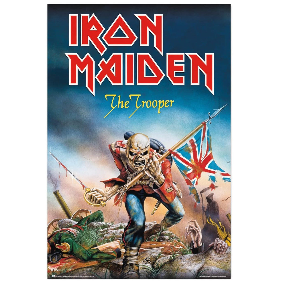 Maxi Poster Rock: Iron Maiden (The Trooper) Locandina dell'Album Rock Vinile da Parete Incorniciabile 91x61 cm