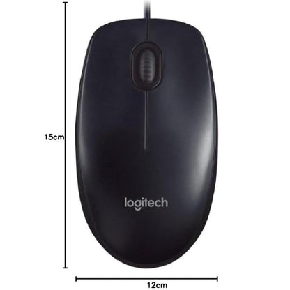 Logitech M90 Mouse Usb Cablato 1000 Dpi Ambidestro Lavoro Pc/Mac/Laptop - Grigio