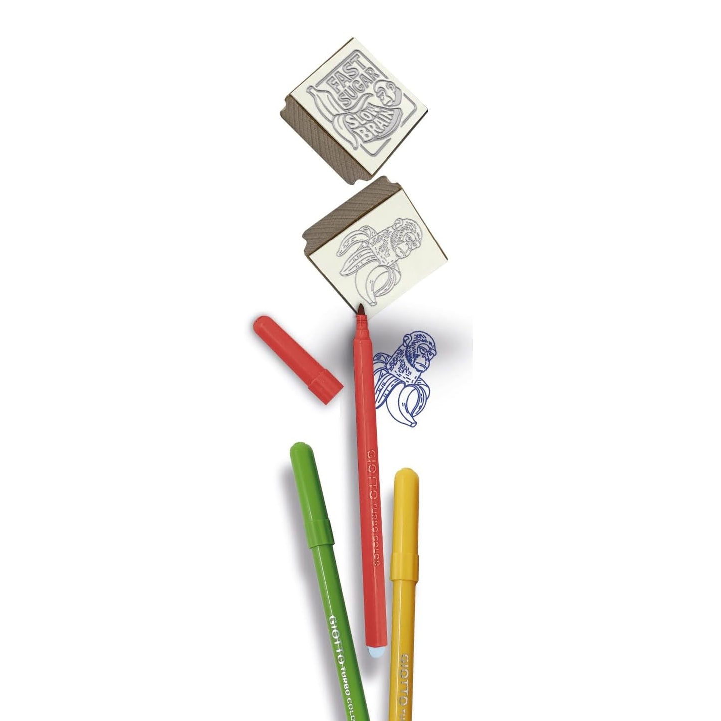 BRAINROT Classics Colors & Funky Stamps Pennerelli Stampi (Chimpanzini Bananini)  3+ Giotto Fila Made in Italy Set Regalo Bambini Natale Pasqua
