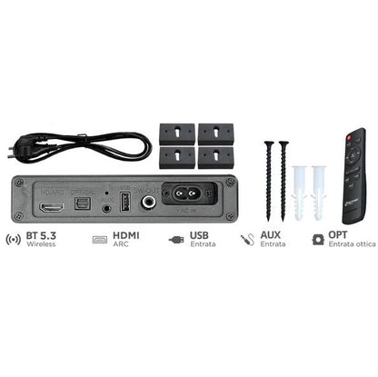 Hutrade Sr05 Soundbar 2.1 240W 220V Wireless Bt Hdmi Aux Ottica 80W Telecomando