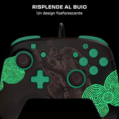 Turtle Beach - Rematch - Legend of Zelda (Tears of the Kingdom) Design lenticolare GITD Controller da gaming Wired per Nintendo Switch 2, Funziona anche con Nintendo Switch/Oled