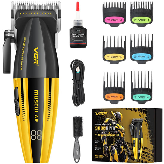 Vgr V-285 Muscular Rasoio Tagliacapelli Professionale 9000 RPM Display LED USB
