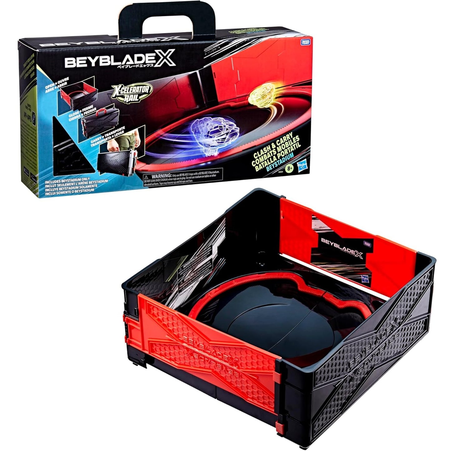 Hasbro - Beyblade X  Beystadium (Clash and Carry) Spring Stadium Arena Portatile