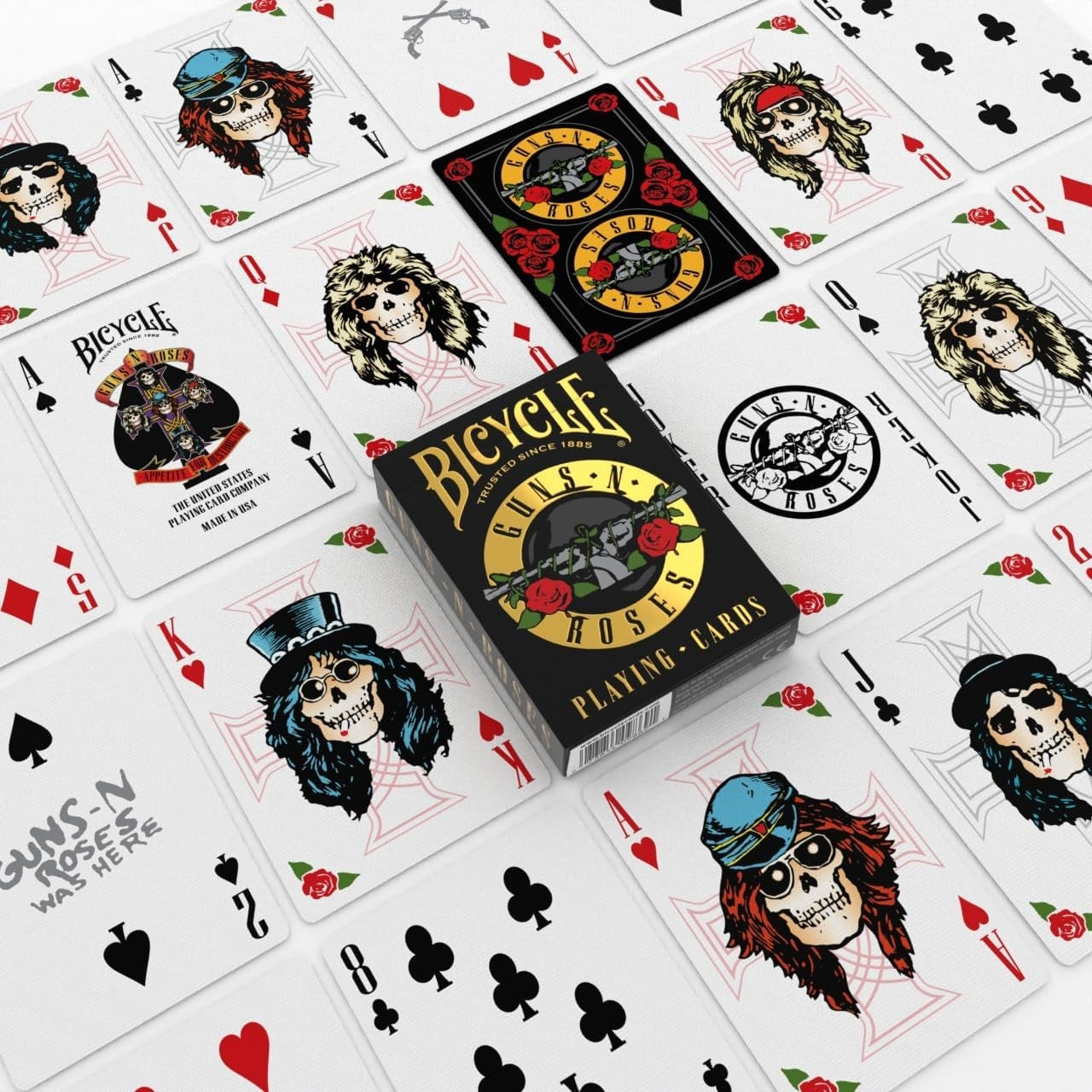 Bicycle - Rock (Guns N' Roses) Playing Cards - Mazzo di Carte da Collezione, Poker, Magia e Cardistry basato sul famoso gruppo Musicale Rockstar