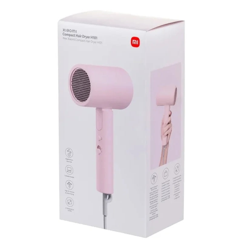 Xiaomi Asciugacapelli Compact Hair Dryer H101 1600W - Pieghevole e Potente - Phon da Viaggio, con Diffusore per styling, 2 livelli di Riscaldamento e Potenza - Pink/Rosa