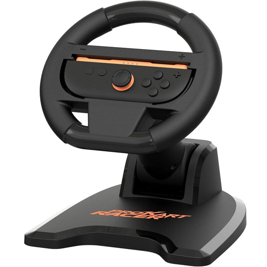 SUBSONIC - Volante da corsa Pro Kart Racer per Joy-Con Nintendo Switch e Switch 2 - Volante pieghevole con supporto e ventosa compatibile con Joycon Switch e Switch 2 - Nero