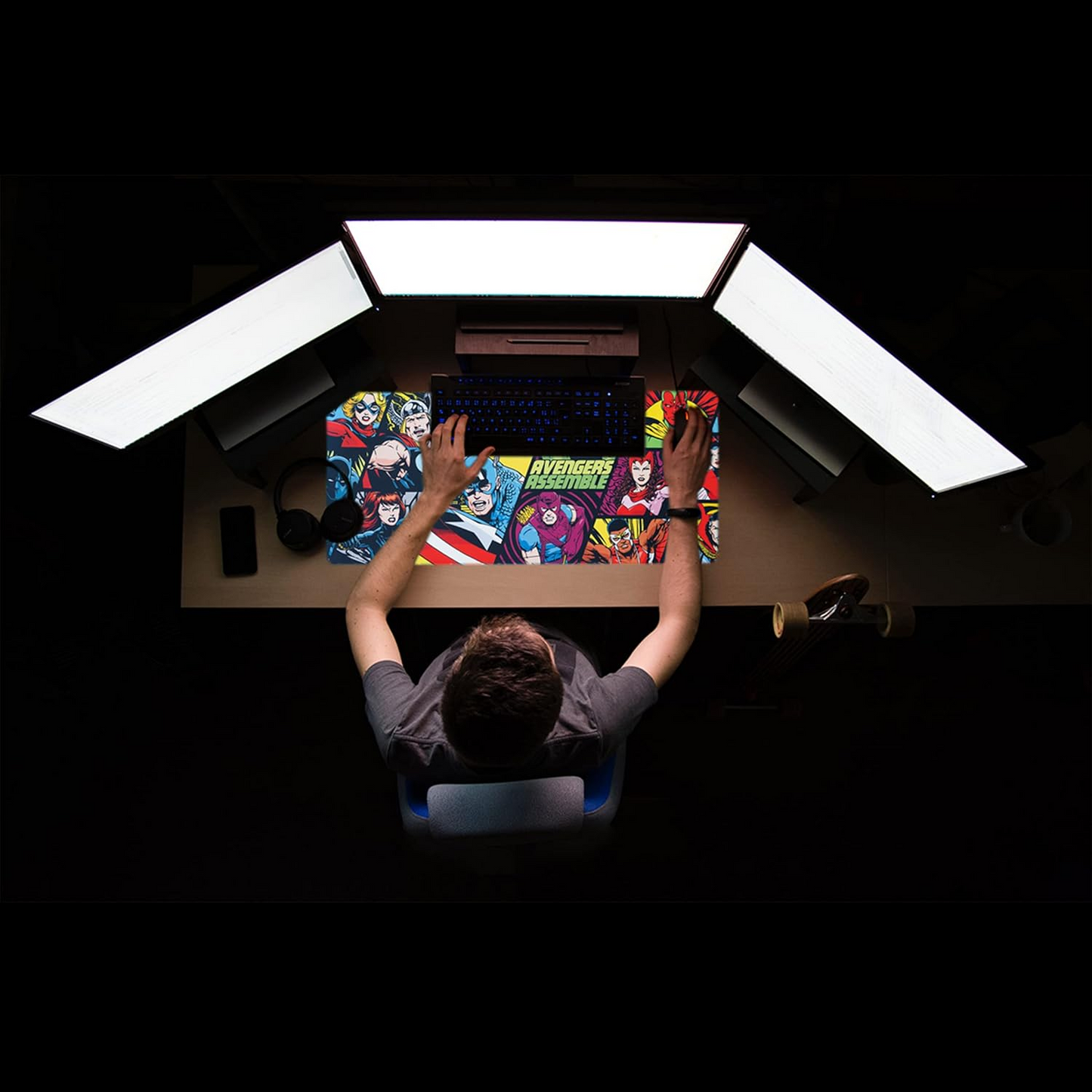 Marvel Personaggi Avengers Tappetino Scrivania per Tastiera e Mouse Pad Gaming Deskmat XXL