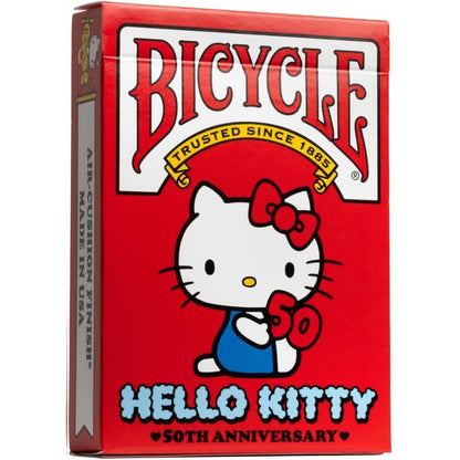 Bicycle - Hello Kitty (50th Anniversary) Sanrio - Playing Cards - Mazzo di Carte da Collezione, Poker, Magia e Cardistry basato sul famoso Anime Manga Giapponese