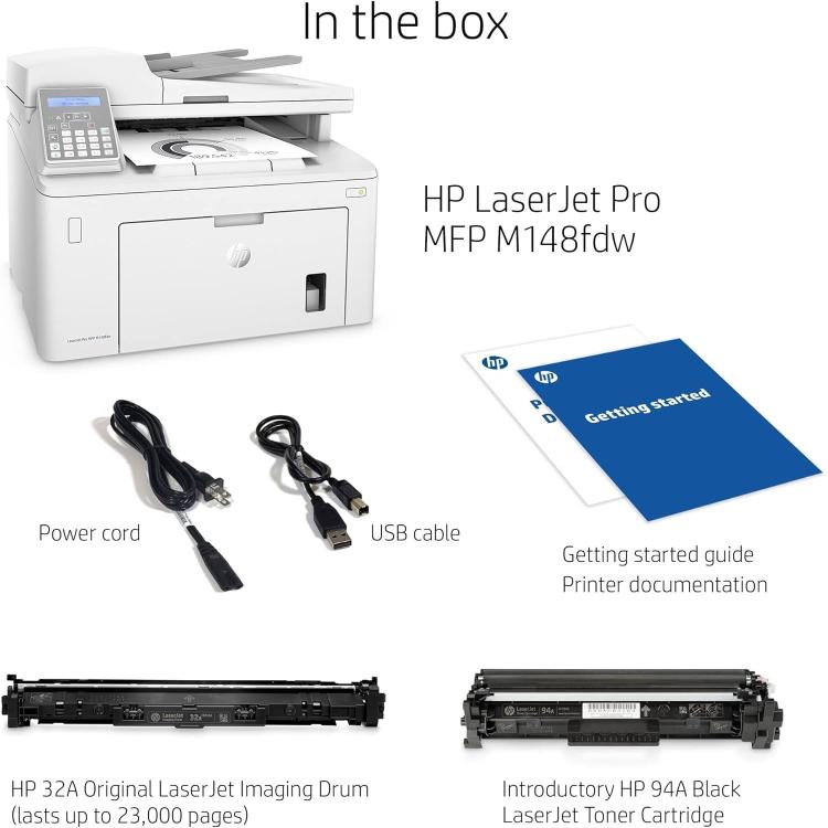 Hp Stampante Multifunzione Laser M148Fdw B/N Fax Wifi Lan Usb 28Ppm Scanner A4
